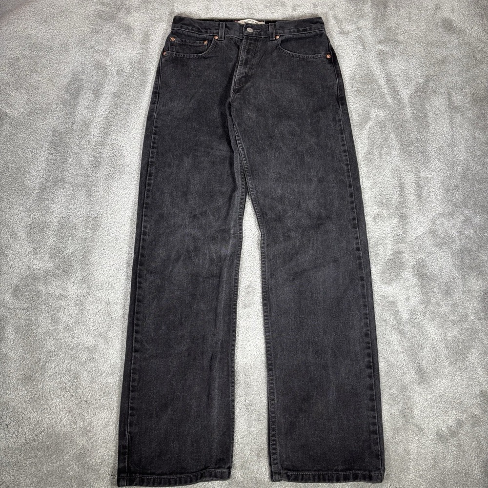 Vintage Levis 505 Jeans Mens 31x34 (Tag 33x34) Regular Fit Black Denim Faded Y2K